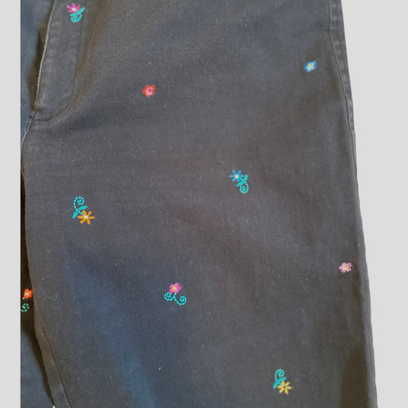 Rafaella Black Cropped Chino Pants Chino Vacation Wear Shorts Cottage Core SZ 6 - Picture 7 of 9